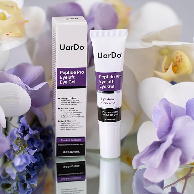 Uardo Peptide Pro Eyeluft Eye Gel 0.5 Fl Oz/ 15ml - usn113 | For All Skin Types | Targets Signs of Aging | Helps with Puffy Eyes & Wrinkles | For Women and Men