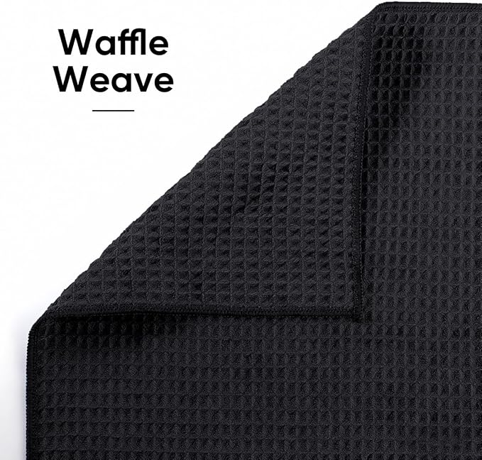 HOMEXCEL Hot Yoga Towels 2 Pack, (26.5" x 72") Non-Slip & Ultra-Absorbent Microfiber Yoga Mat Towels for Hot Yoga, Pilates, Exercise, Fitness, Bikram and Workout, Black