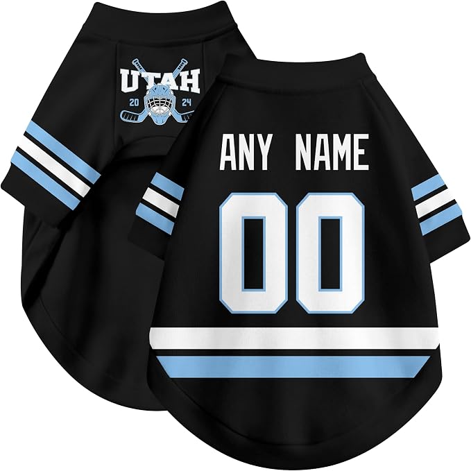 Utah Dog Clothes Personalized Pet T Shirt for Dogs Gift | Custom Name Number Jersey Style Pet Shirt for Dog