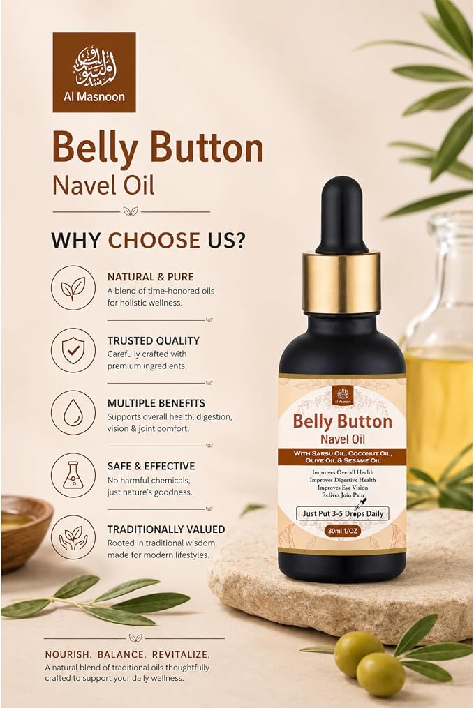 Belly Button Oil/Nabhi Oil/with Coconut, Sarsu & Olive Oil 30Ml Pack of 1