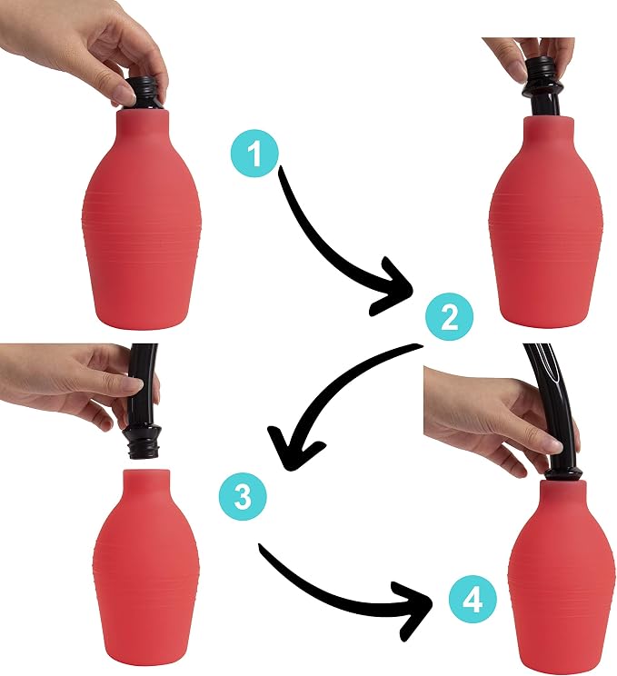 Abyclean Anal Douche Enema Bulb Vaginal Douche Enema Cleaner for Women’s or Man’s Health (310ml Red)