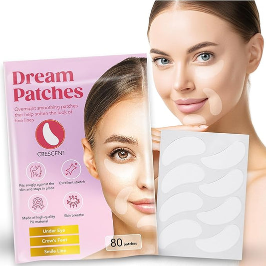Smile Line Patches & Under Eye Patches for Wrinkles – Anti Wrinkle Facial Patches, Wrinkle Tape & Face Tape/Dream Patches/CRESCENT- Made in Japan