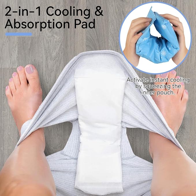 UHdod Postpartum Essentials Recovery Kit for Labor Delivery, Postpartum kit Gift Set for New Mom Includes Disposable Postpartum Underwear, Instant Ice Pads, Cooling Spray, Soothing Liners, Peri Bottle