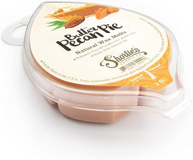 Shortie's Candle Company Butter Pecan Pie Natural Soy Wax Melts - 1 Highly Scented 3 Oz. Bar - Made with 100% Soy and Natural Fragrance Oils - Phthalate & Paraffin Free, Vegan, Non-Toxic