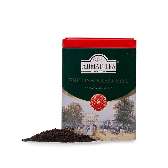 Ahmad Tea Caddy Gift Tin, English Scene, English Breakfast, 100 Gram
