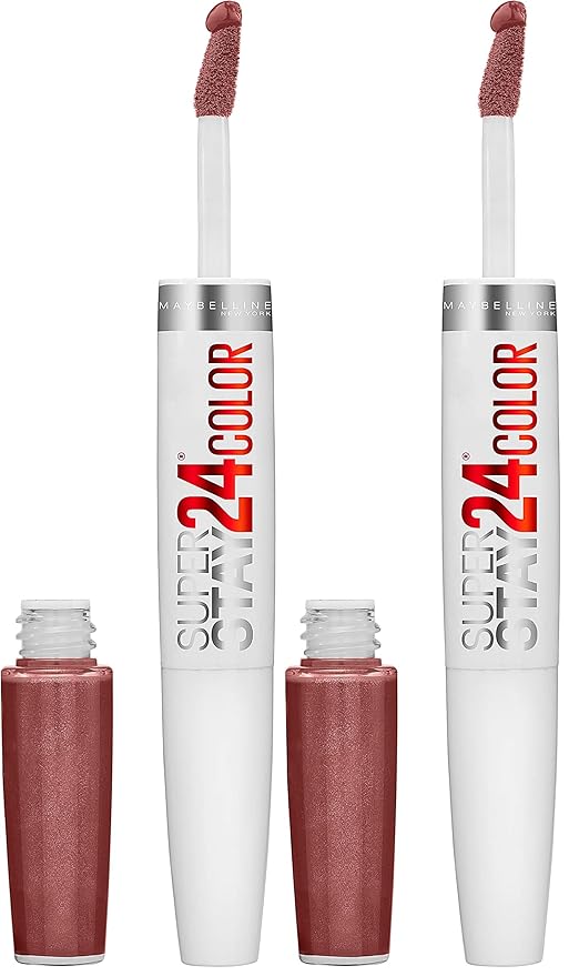 MAYBELLINE Super Stay 24, 2-Step Liquid Lipstick Makeup, Long Lasting Highly Pigmented Color with Moisturizing Balm, Constant Cocoa, Brown, 1 Count (Pack of 2)