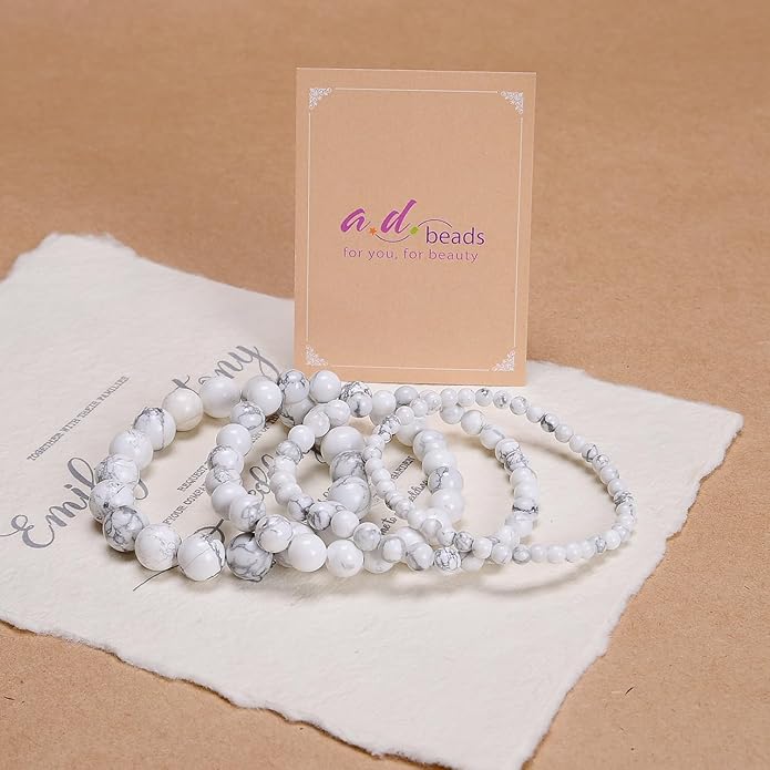 AD Beads Handmade Gemstone Stretch Elastic Bracelet Crystal Healing Reiki Nature's Beauty and Spiritual Essence Unisex