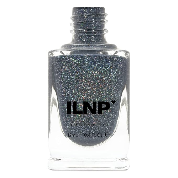 ILNP Industrial Park - Neutral Denim Blue Holographic Sheer Jelly Nail Polish