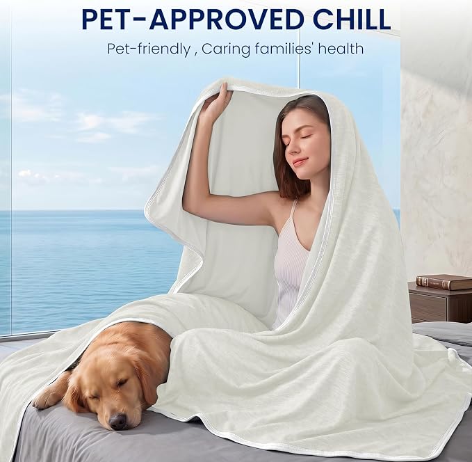 Cooling Blanket King Size 90"x108" for Hot Sleepers Summer Blanket | Absorbs Heat Cold Summer Blanket for Night Sweats & Menopause Q-Max>0.5 Lightweight Breathable Soft Double-Side Cooling
