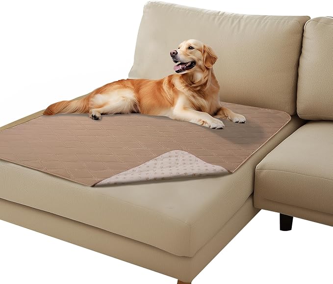 Luciphia Waterproof Couch Cover for Dogs, Non-Slip Pet Sofa Protector | Non-slip waterproof couch cover scratch-resistant machine washable protects sofa bed, Light Brown, 40" x 50"