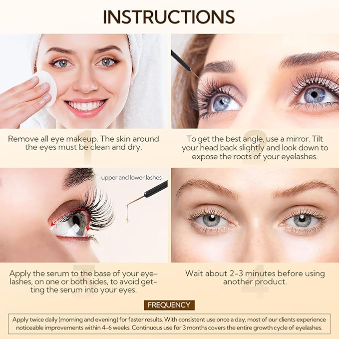 LANBENA Eyelash Growth Serum, Advanced Eyelash Treatment - Lash Serum for Eyebrow Growth, Supports Visible Lash Fullness & Length, Gentle for Daily Use, 4ml