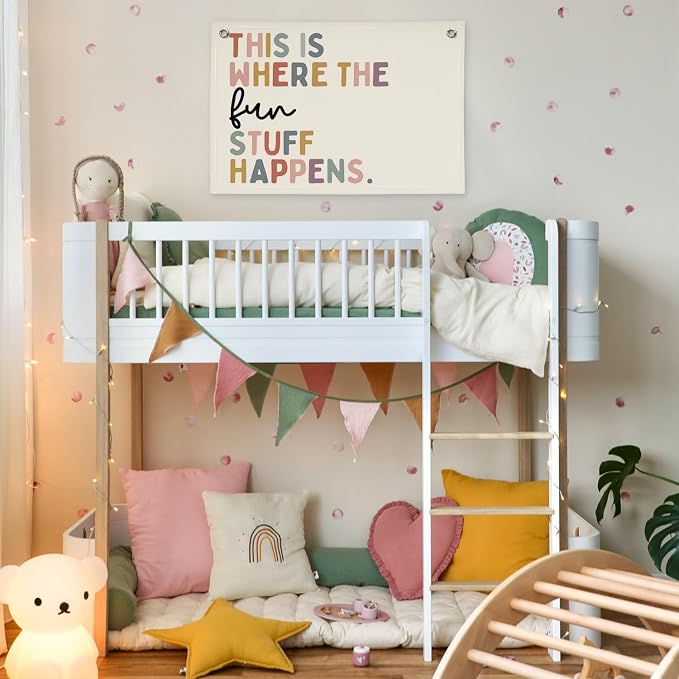 Boho Classroom Decor,Playroom Homeschool Kindergarten Door Decor，This is Where The Fun Stuff Happens, Nursery Kidroom Decor Banner Wall Hanging Flag,Classroom Must Haves Decorations，30x20,