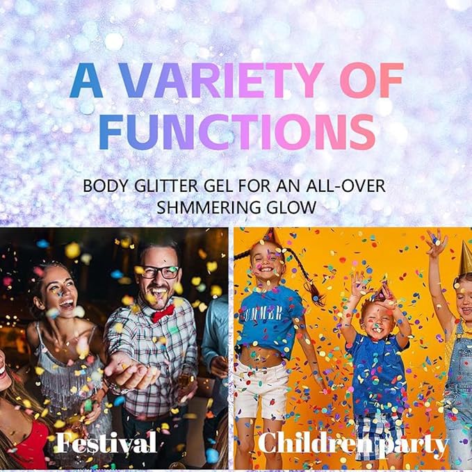 2Pcs Body Glitter Stick,Face Hair Glitter Christmas Makeup,Waterproof Sparkle Festival for Women and Girls,Rainbow and Gold