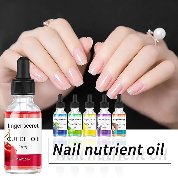 Cuticle Oil with Cherry Fragrance - 15ml Nail & Cuticle Care| Vitamin E Enriched for Dry, Cracked Cuticles | Moisturizing, Fast Absorbing, Non-Greasy