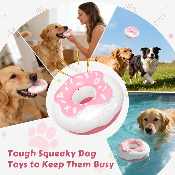Tough Dog Chew Toys Indestructible Squeaky Toys for Aggressive Chewers Outdoor Swimming Interactive Tough Chew Toys for Medium and Large Dogs
