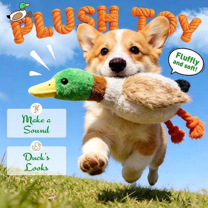 Indestructible Dog Toy for Aggressive Chewers, Durable Stuffed Squeaky Dog Toys for Small Medium Large Dogs, Interactive Chew Teething Puppy Toy for Indoor Outdoor Play (Natural Green 1)