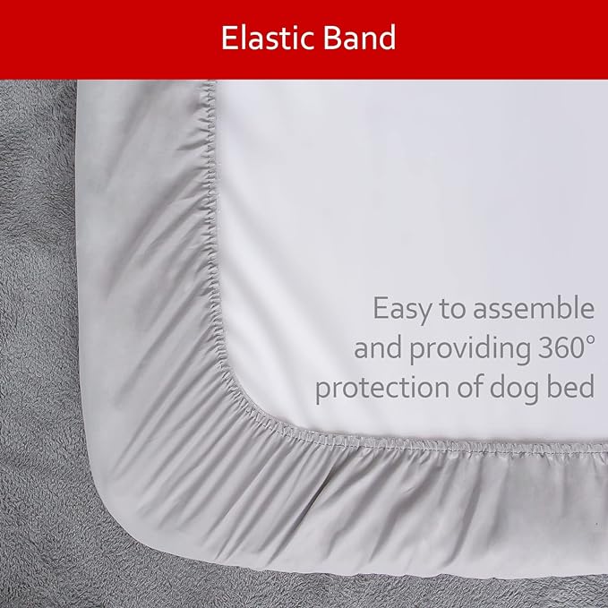 Waterproof Dog Bed Covers Replacement Lovely Grey Star Print, 35x44 Inches | Washable Pet Hair Easy to Remove, Noiseless Quilted Puppy Pet Bed Cover, for Dog/Cat, Cover Only