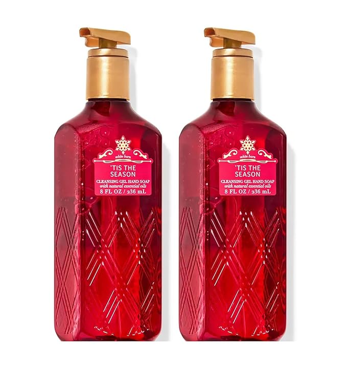 Bath & Body Works Hand Soap, Cleansing Gel, 8 Fl Oz Pack of 2 (Tis The Season)