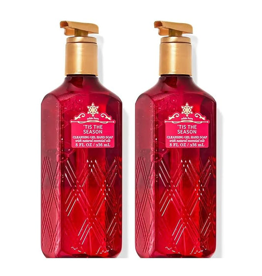 Bath & Body Works Hand Soap, Cleansing Gel, 8 Fl Oz Pack of 2 (Tis The Season)