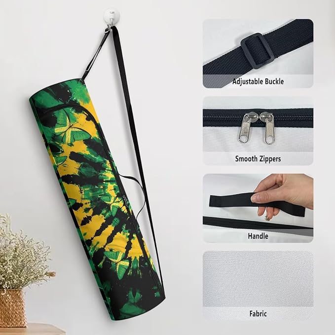 Yoga Mat Bag with Adjustable Shoulder Strap and Handle Zipper, 30in Wide x 6.3in Diameter for Yoga Mat Storage