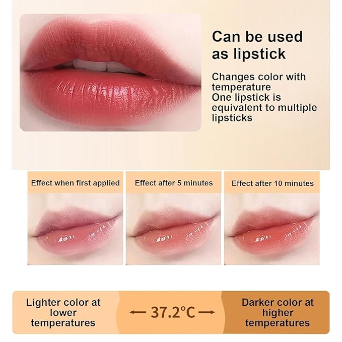 Transferproof Color Changing Lipstick pH Activated Tint Clear Lip stick That Changes Color, Long Lasting 24 Hours Moisturizing Glossy Shine Lip Gloss for Women BalmHymoisturizing