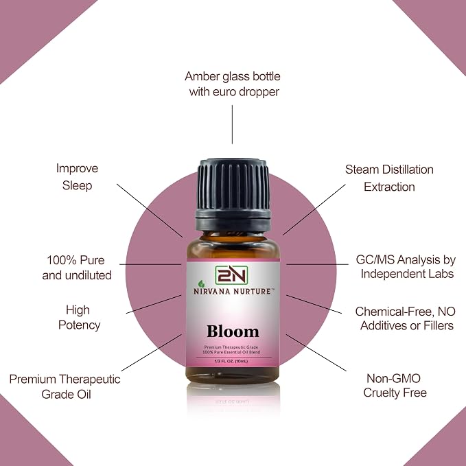 Bloom Blend 100% Pure Natural Premium Grade, Undiluted, Happiness, Mood Booster, Aromatherapy, Calm, Relax