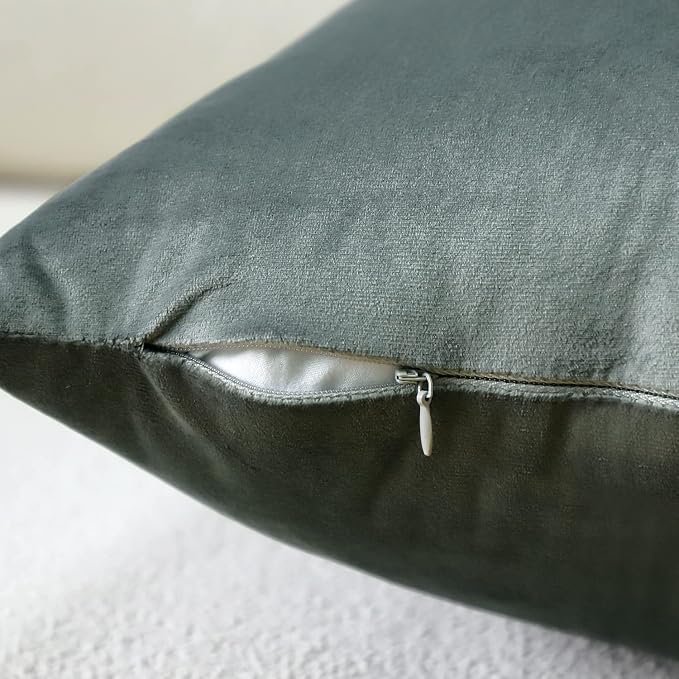 Artscope Luxury Velvet Pillow Covers Super Soft Decorative Square Throw Pillow Covers Case Cushion Covers for Sofa Couch Bedroom Car Decor 26x26 Inch Dark Grey