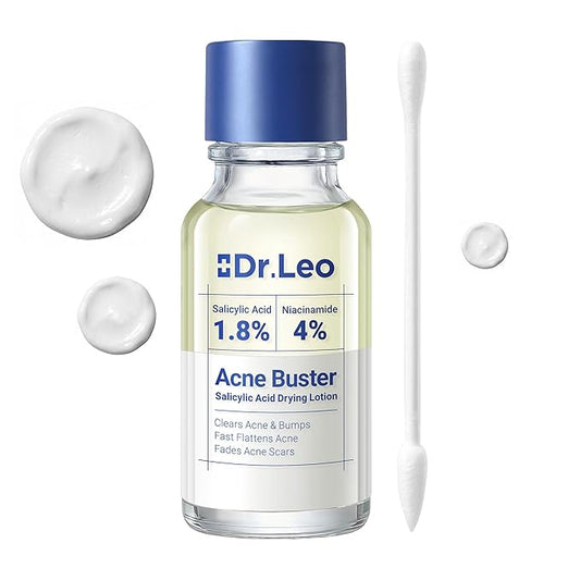 Dr.Leo 1.8% Salicylic Acid Spot Serum, Acne Treatment for Acne-Prone Sensitive Skin | Niacinamide, Fast Pimple Relief, Fades Acne Marks, Overnight & Period Breakouts, 0.34 fl oz (20 ml)
