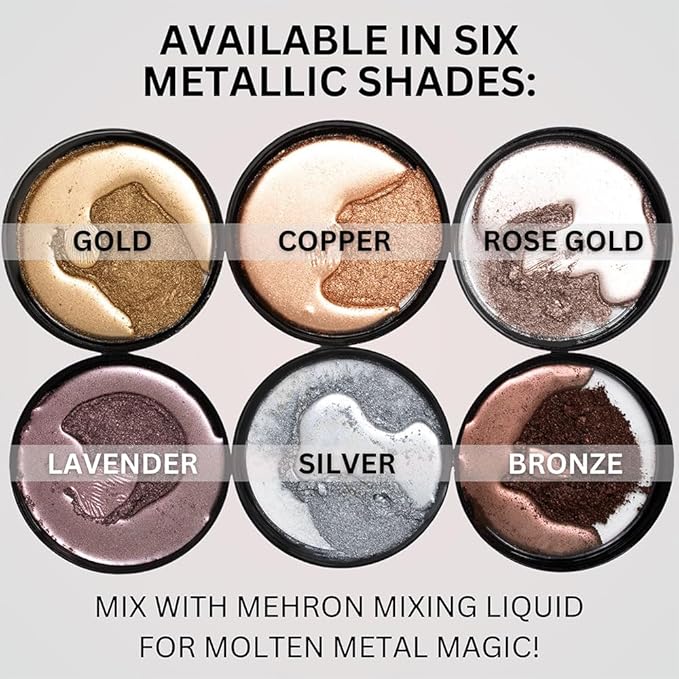 Mehron Makeup Metallic Powder | Metallic Chrome Powder Pigment for Face & Body Paint, Eyeshadow, and Eyeliner .5 oz (14 g) (Silver)