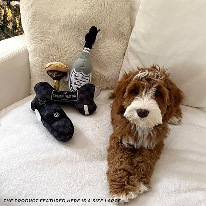 Haute Diggity Dog Chewy Vuiton Bone Plush Dog Toy, Designer Parody Toy