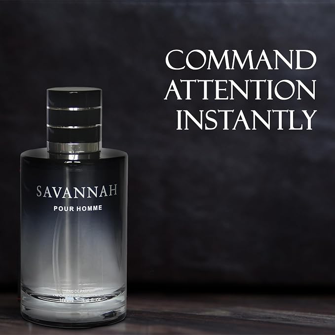 A CENTER Savannah Elixil & Savannah Men's Cologne Eau de Parfum Gift Set - 3.4 Fl Oz Each | Citrus Spicy & Woody Ambergris Fragrance | Luxury Perfume for Day & Night