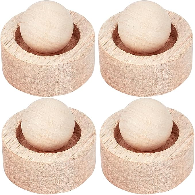 4PCS Burlywood Wooden Essential Oil Diffuser Compact Passive Oil Diffuser Small Aromatherapy Diffusers for Fragrance Eucalyptus Essential Oils Hotel Air Freshener for Home Office Car