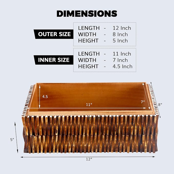 Handicrafts Home Large Decorative Storage Box with Lid – 12X8X5” Coffee Table Organizer, Keepsake- Decorative Boxes for Home Decor, Stylish Decorative Box for Office Decor-Mekong Lotus