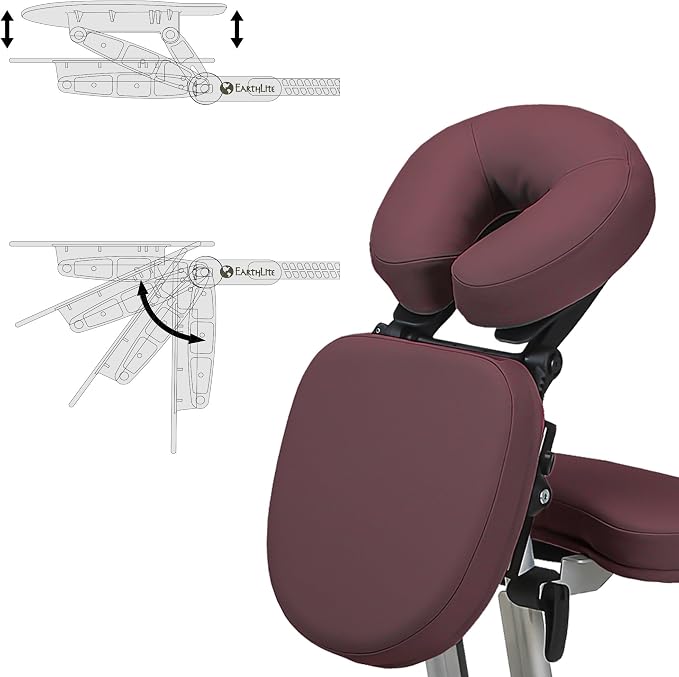 STRONGLITE Portable Massage Chair Ergo Pro II - Ultra-Strong, Lightweight, Foldable Tattoo Spa Chair with Wheels & Carry Case (600lbs Working Weight), Burgundy