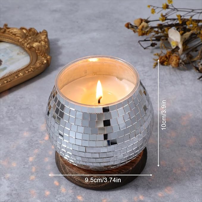 6 PCS Disco Ball Vase, Candle Holder 3.9X3.74 Inch Multifunctional Pencil Cup Disco Flower Vase Centerpieces for Wedding Centerpieces,Birthday,Office,Bedroom Classroom Decor