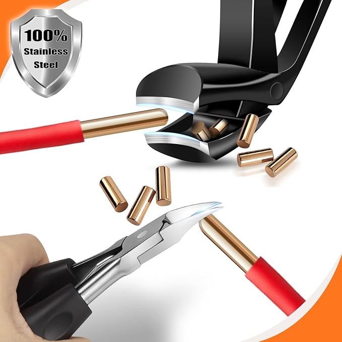 Toenail Clippers for Thick Nails for Seniors, Angled Head Ergonomic Nail Clippers for Men with Catcher, Wide Jaw Opening Heavy Duty Large Toe Nail Clippers for Thick Ingrown Nails