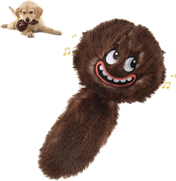 PETGEEK Vibrating Squeaky Dog Ball, USB Rechargeable 350mAh Toy, Brown