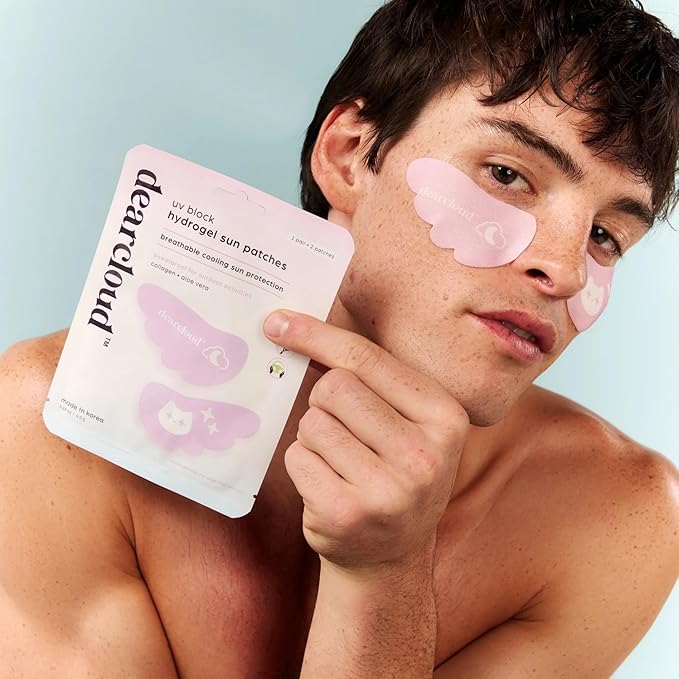 dearcloud UV Block Hydrogel Sun Patches – Korean Skincare Sunscreen for Face & Under Eyes (4 Pairs / 8 Patches)
