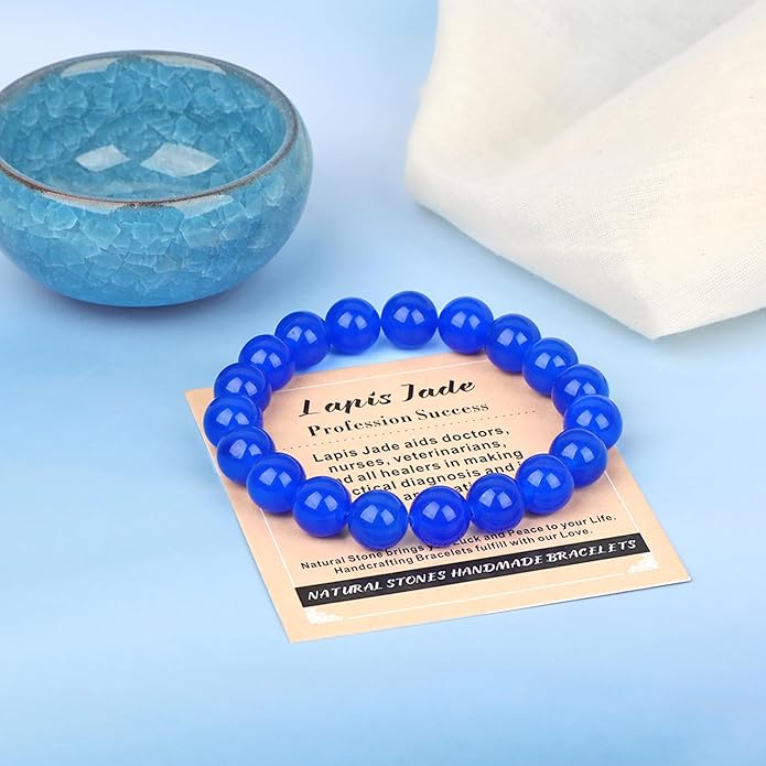 AD Beads Handmade Gemstone Stretch Elastic Bracelet Crystal Healing Reiki Nature's Beauty and Spiritual Essence Unisex