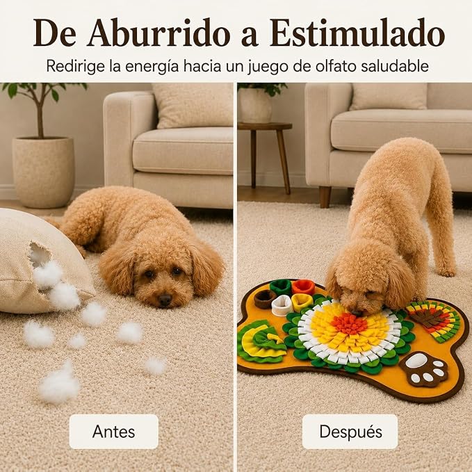 Snuffle Mat for Dogs, Interactive Feeding Mat & Slow Feeder Puzzle Toy for Small & Medium Dogs, Nosework Training Mat, Treat Dispensing Enrichment Toy, Washable Pet Mat