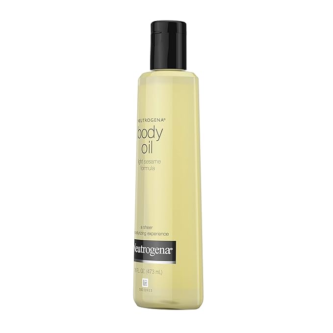 Neutrogena Body Oil Light Sesame Formula for Radiant Healthy-Looking Glow, Moisturizer for Dry Skin, Lightweight Non-Greasy Fast-Absorbing Bath and Massage Shower Oil, 16 Fl Oz Bottle Size
