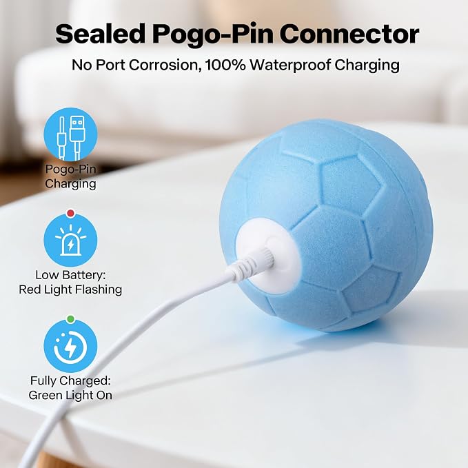 Pet Prime Interactive Dog Ball,Automatic Rolling Ball for Small,Medium & Large Dogs,Touch Activated Self Moving Toy with LED Lights, Upgraded ETPU Material,IP65 Waterproof for Indoor/Outdoor Play