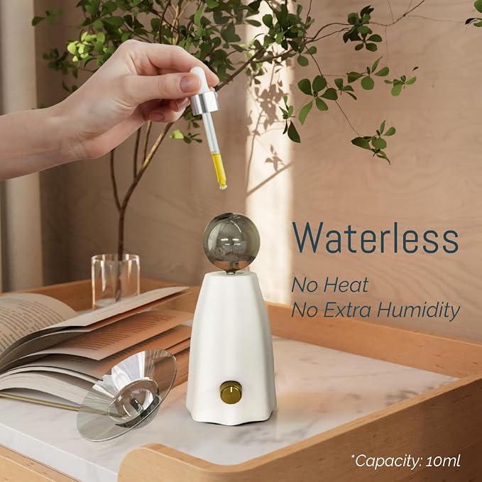 Scarecrow Angel-Shaped Waterless Essential Oil Diffuser Glass Nebulizing Diffuser for Aromatherapy Portable & Rechargeable Aroma Diffuser for Home Office Yoga Spa, A Gift of Fragrance