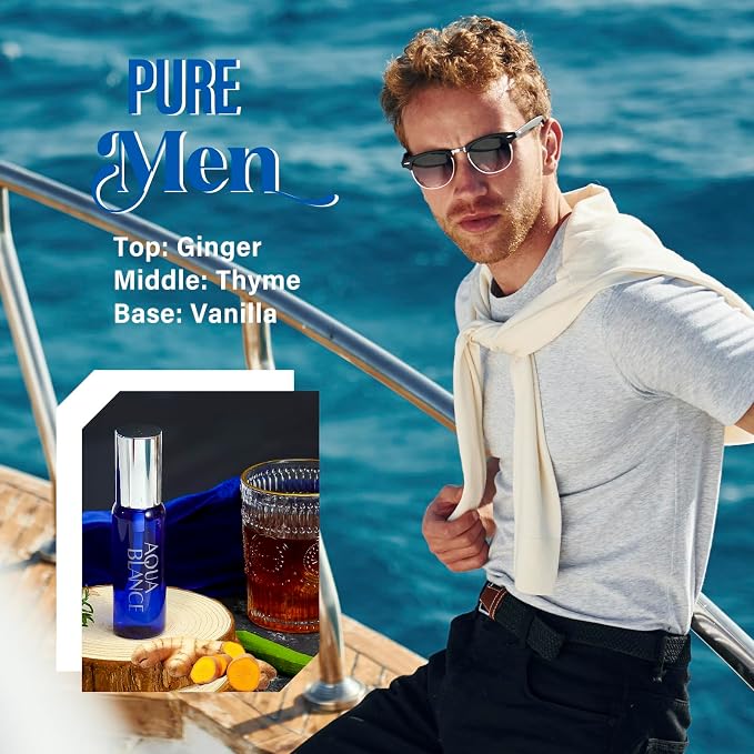 AQUA BLANCE Body Spray For Men, 2.1 Fl Oz/60 ML, Travel Size 3-Pack Set