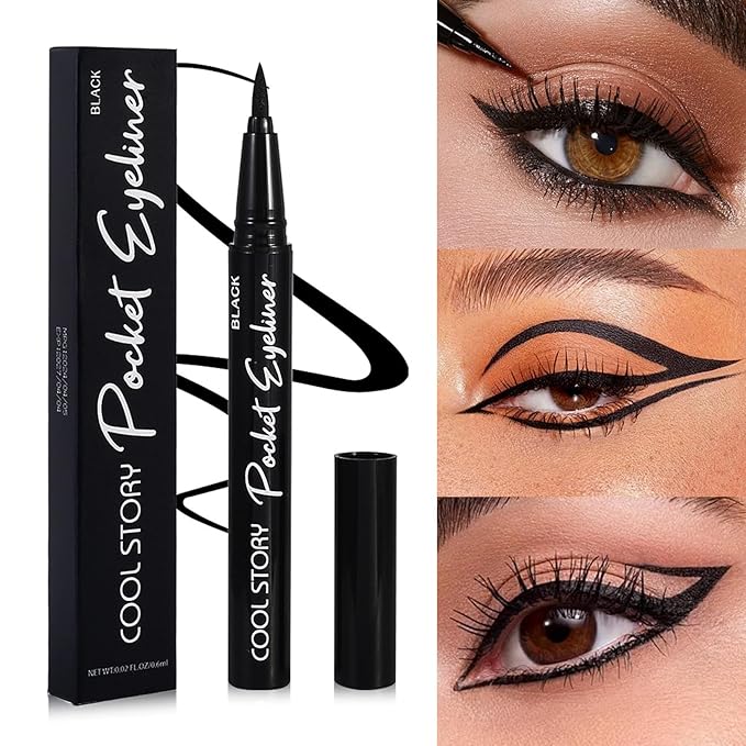 COOL STORY Black Liquid Eyeliner Pencil Eye Liner Pen – Waterproof & Smudge Resistant Long Lasting Makeup