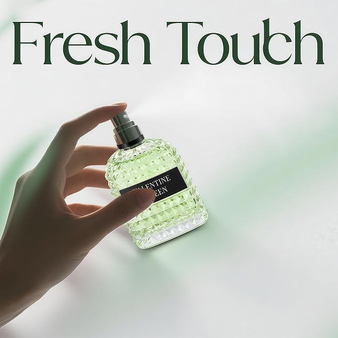 A CENTER Valentine Green Eau de Parfum for Women 3.4 Fl Oz | Long Lasting Fresh Floral Fragrance | Elegant Green Glass Spray Bottle | Cologne Gift Daily Use