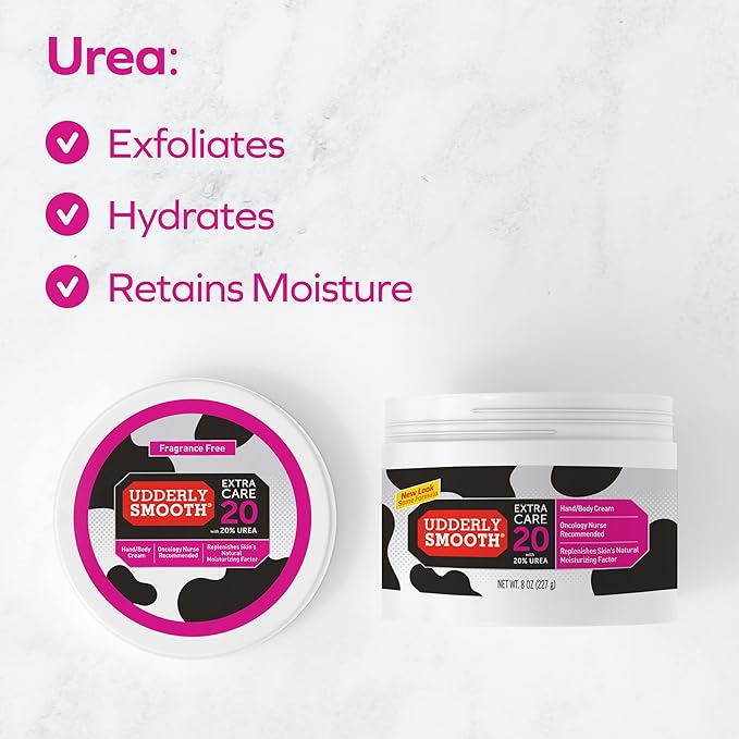 Udderly Smooth Extra Care Hand, Body & Foot Cream with 20% Urea, Daily Moisturizer to Restore Dry or Irritated Skin, Dermatologist Tested, 8 Oz