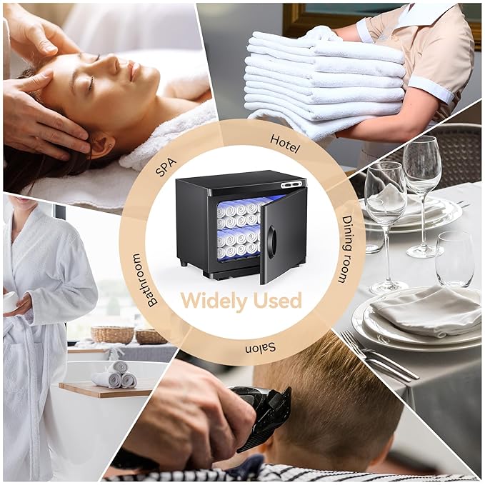 Hot Towel Warmer for Spa, Thermostatic Towel Heater, 2-in-1 Professional Mini Towel Warmer, Beauty Salon and Spa Towel Warmers for Facial.(20L-Black)