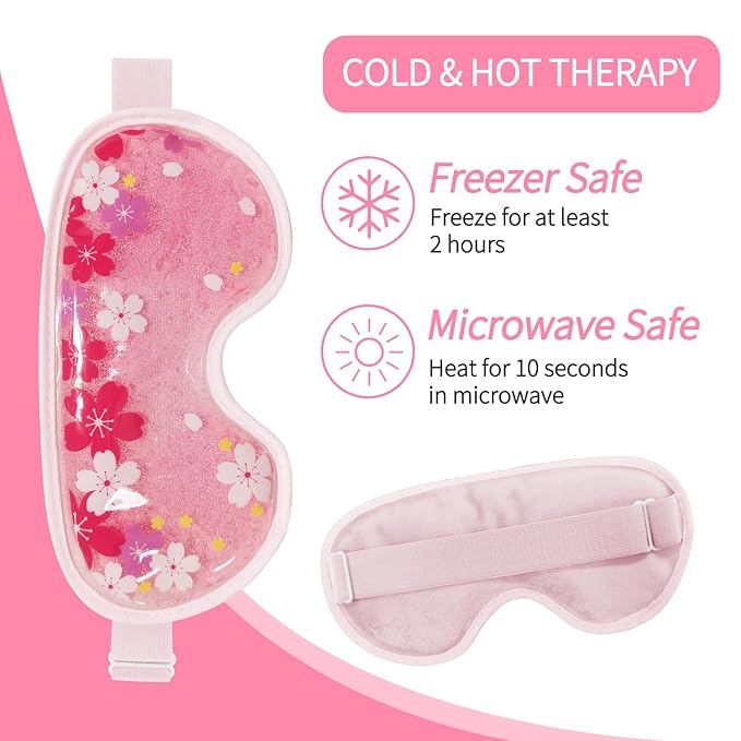 ZNÖCUETÖD Ice Eye Mask Cold Gel Cooling 2 Packs Reusable for Dark Circles and Puffiness, Cold Compress Eye Ice Pack for Dry Eyes, Migraine, Stress Relief Christmas Gift