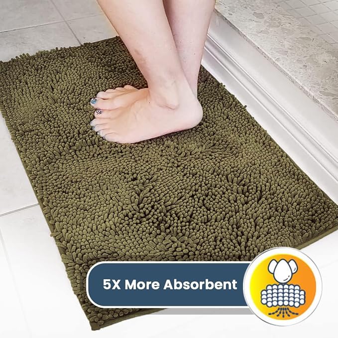 Muddy Mat® | Super Water Absorbent Door Mat Indoor, Microfiber Quick Dry Chenille Entryway Rug, Slip Resistant Front Door Mat, Indoor Mats for Entryway, Machine Washable Pet Rug, Sage 32" x 44"